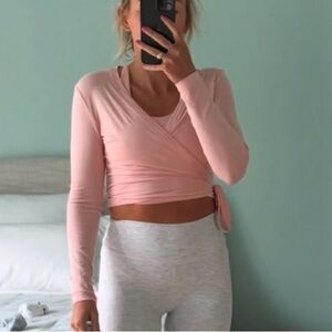 Skatie Pink Wrap Top